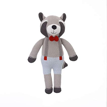 Raccoon 100% Cotton Knitted Plush Toy - Hudson