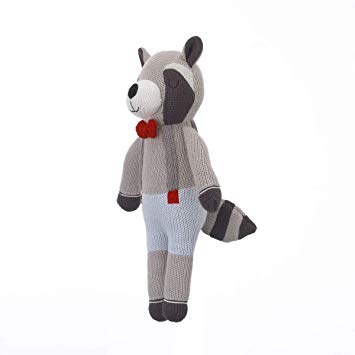 Raccoon 100% Cotton Knitted Plush Toy - Hudson