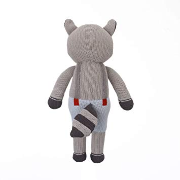 Raccoon 100% Cotton Knitted Plush Toy - Hudson